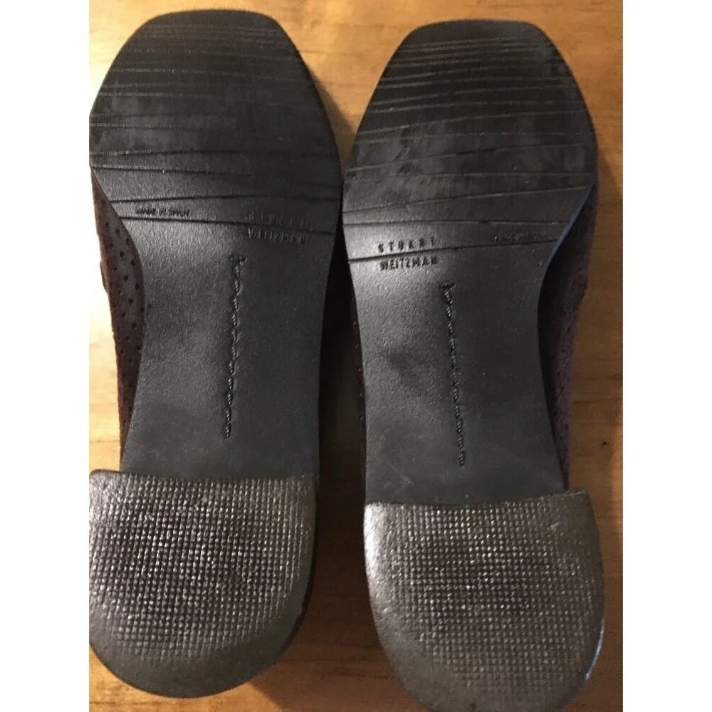 Stuart Weitzman Women's Shoes Brown Suede Perforated Shoes Size 7